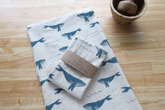 Whale Kitchen Towel, Coastal Kitchen Decor
