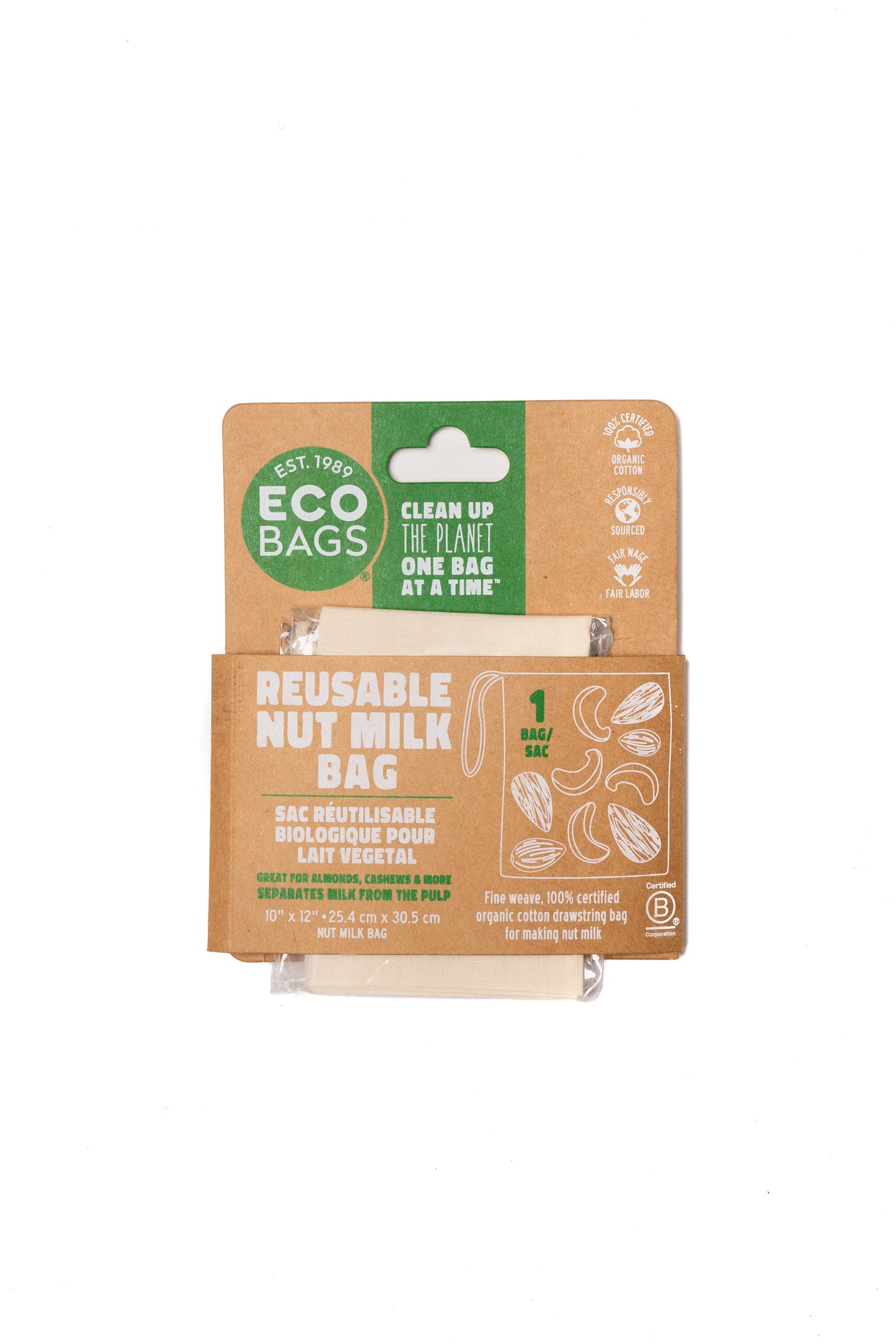 Packaged Organic Cotton Nut Milk Bag