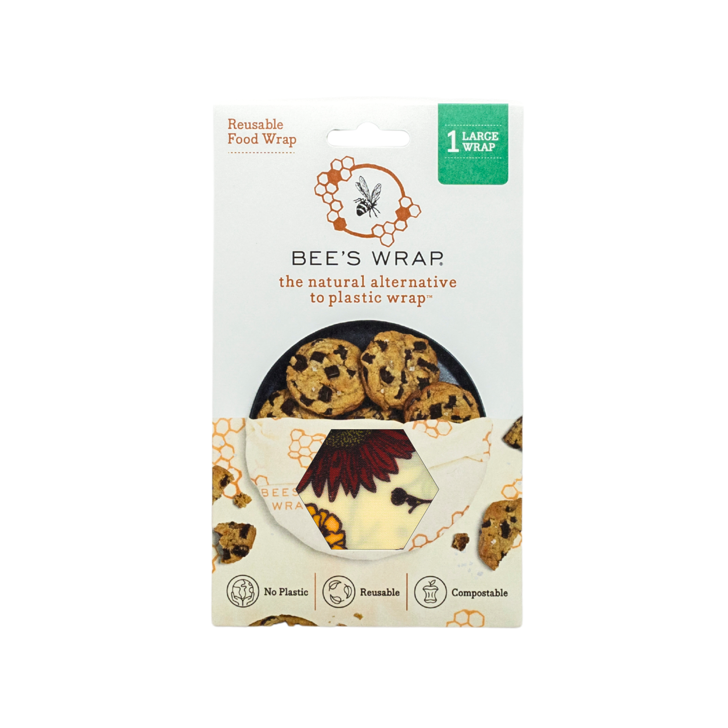 Single Large Wrap - Meadow Magic, Vegan wax