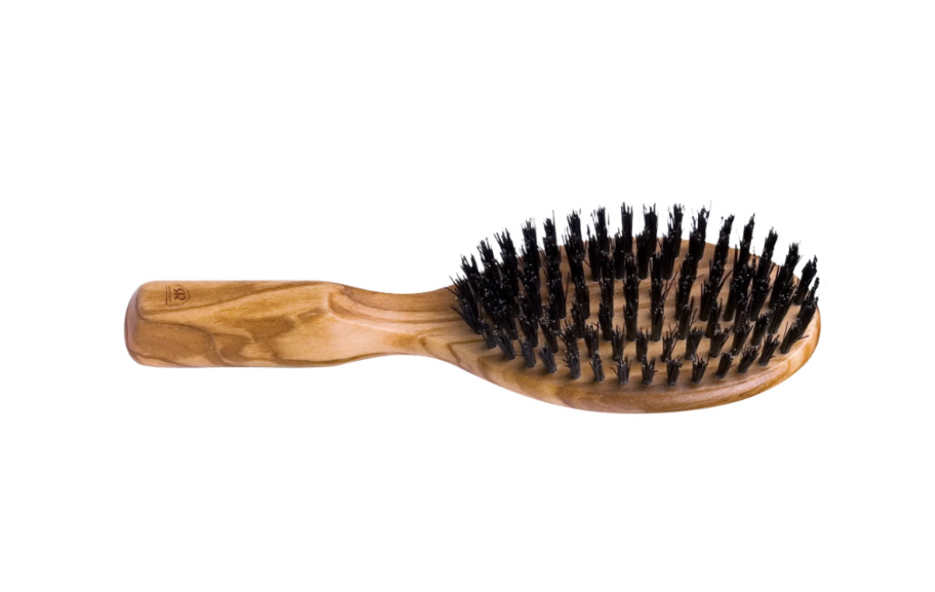 Olivewood Boar Bristle Pocket Hair Brush