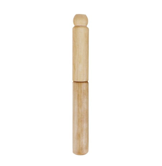 Wood holder for ear cleaning. Shown with lid on.