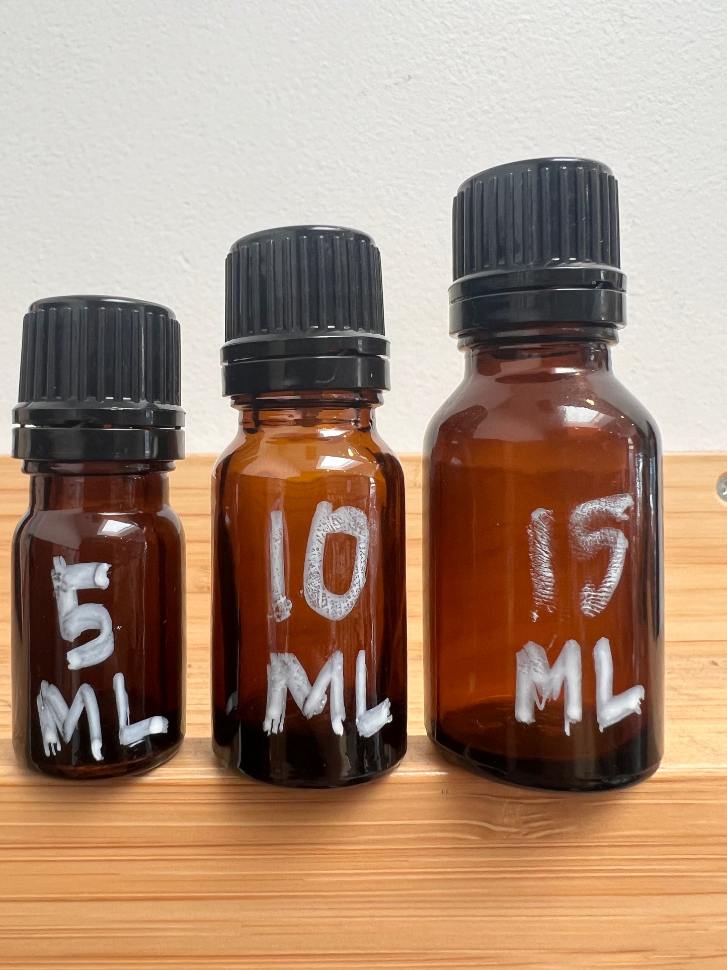 Amber Glass dropper bottle for essential oils with black cap