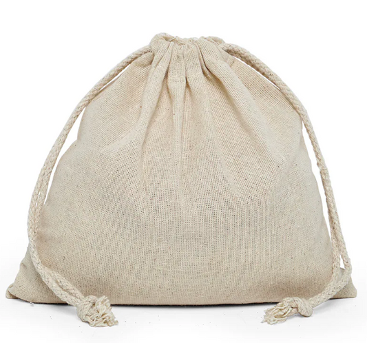 Reusable Cotton Muslin Drawstring Bag