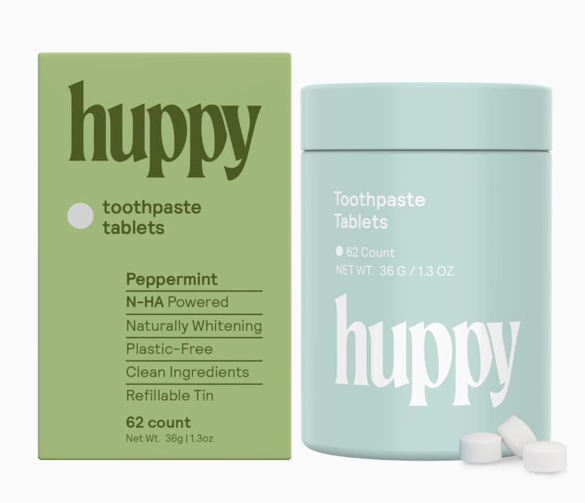 Toothpaste Tablets by Huppy- Refillable Tin