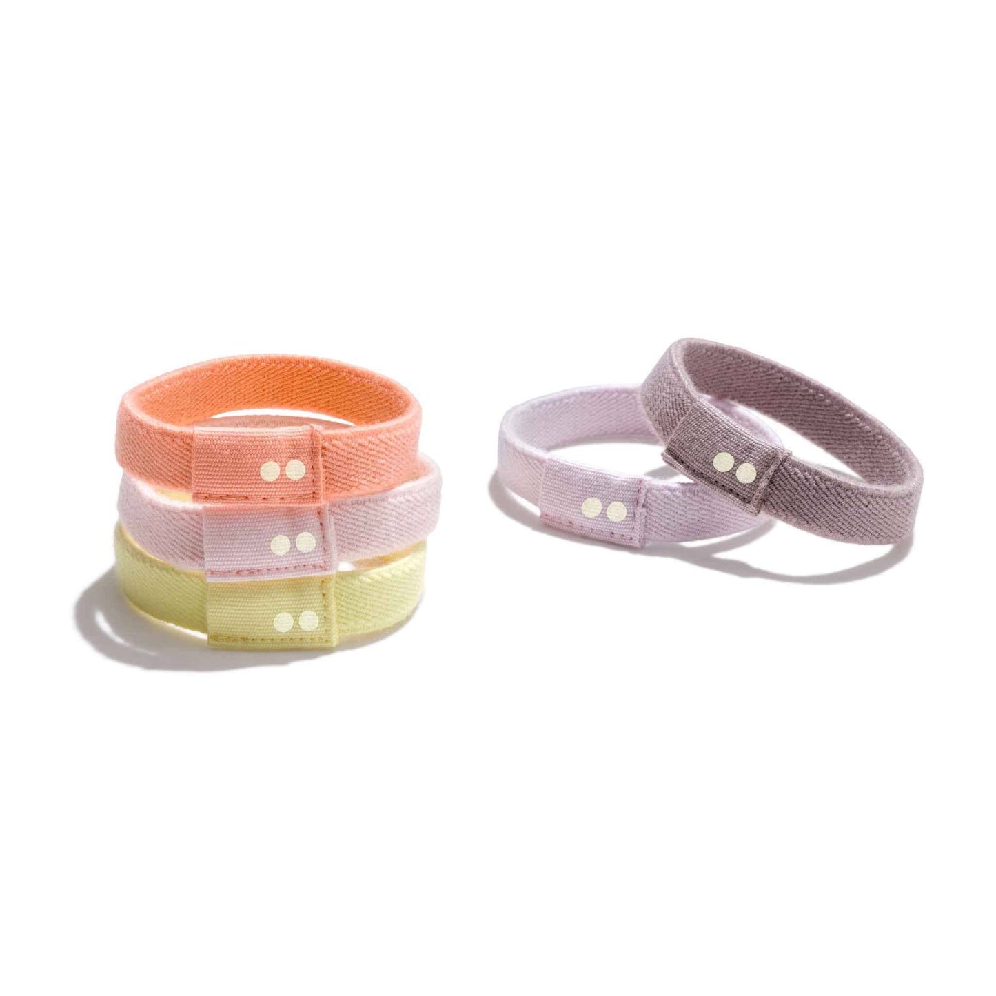 Plastic-free Flat Hair Ties Pastel Colors - Bright Spark