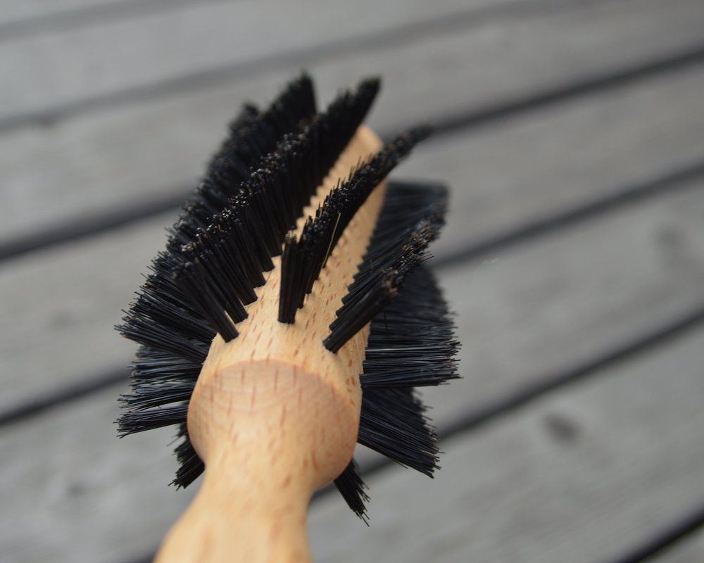 Round Hair Brush with Wild Boar Bristles