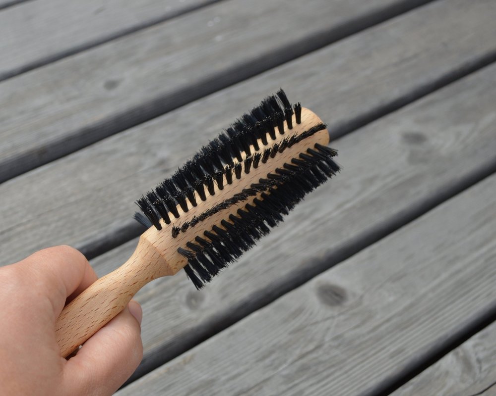 Round Hair Brush with Wild Boar Bristles