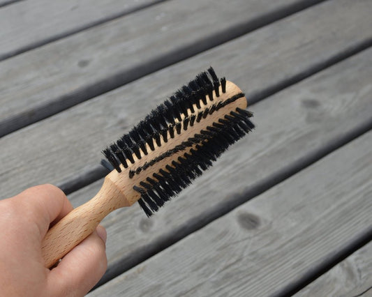 Round Hair Brush with Wild Boar Bristles