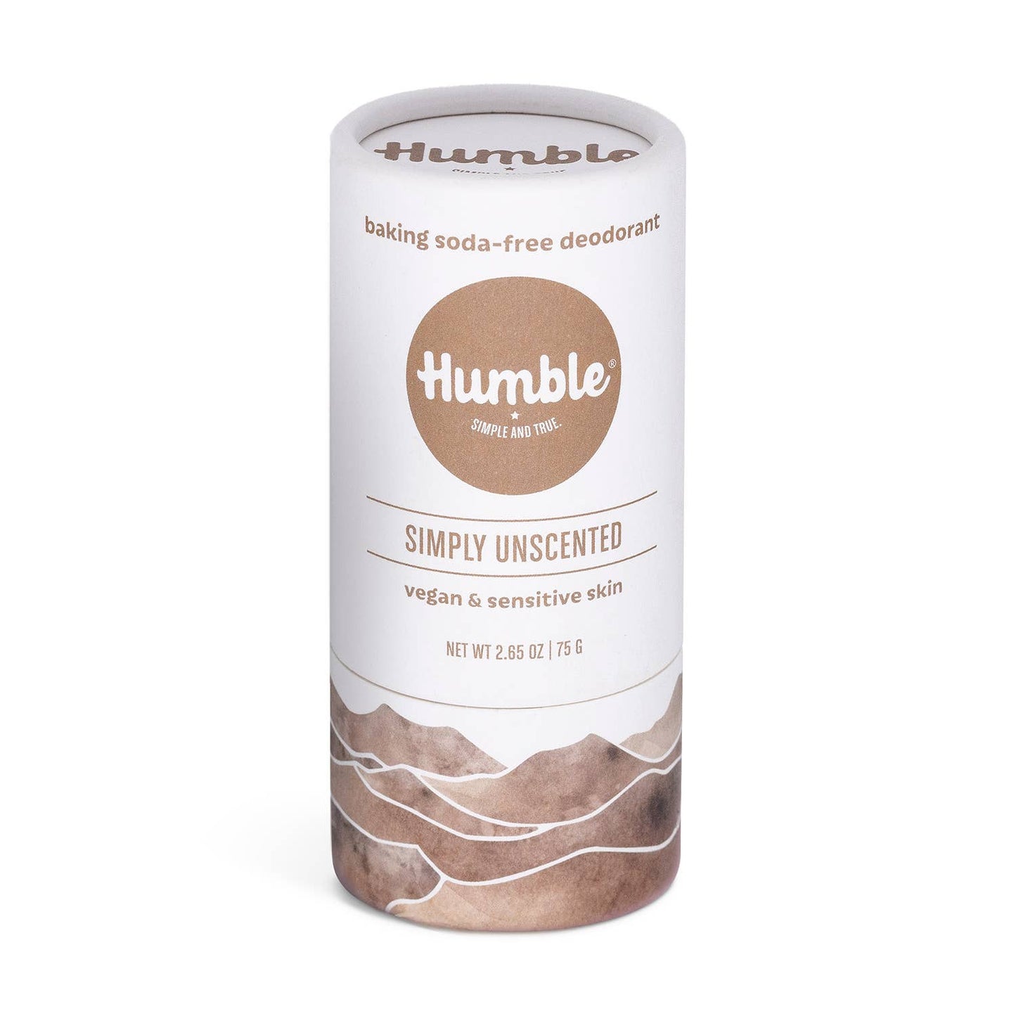 Humble deodorant container on a white background