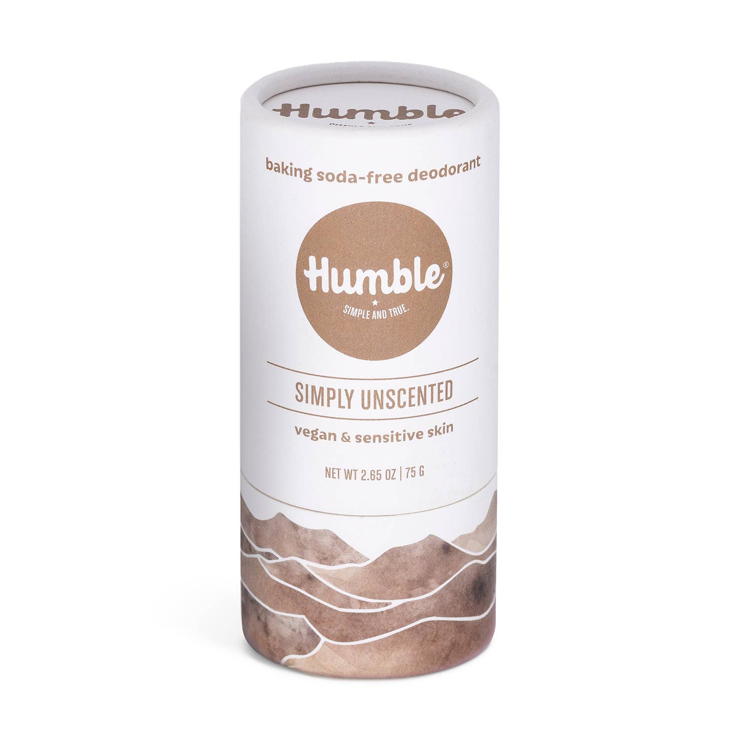 Humble deodorant container on a white background