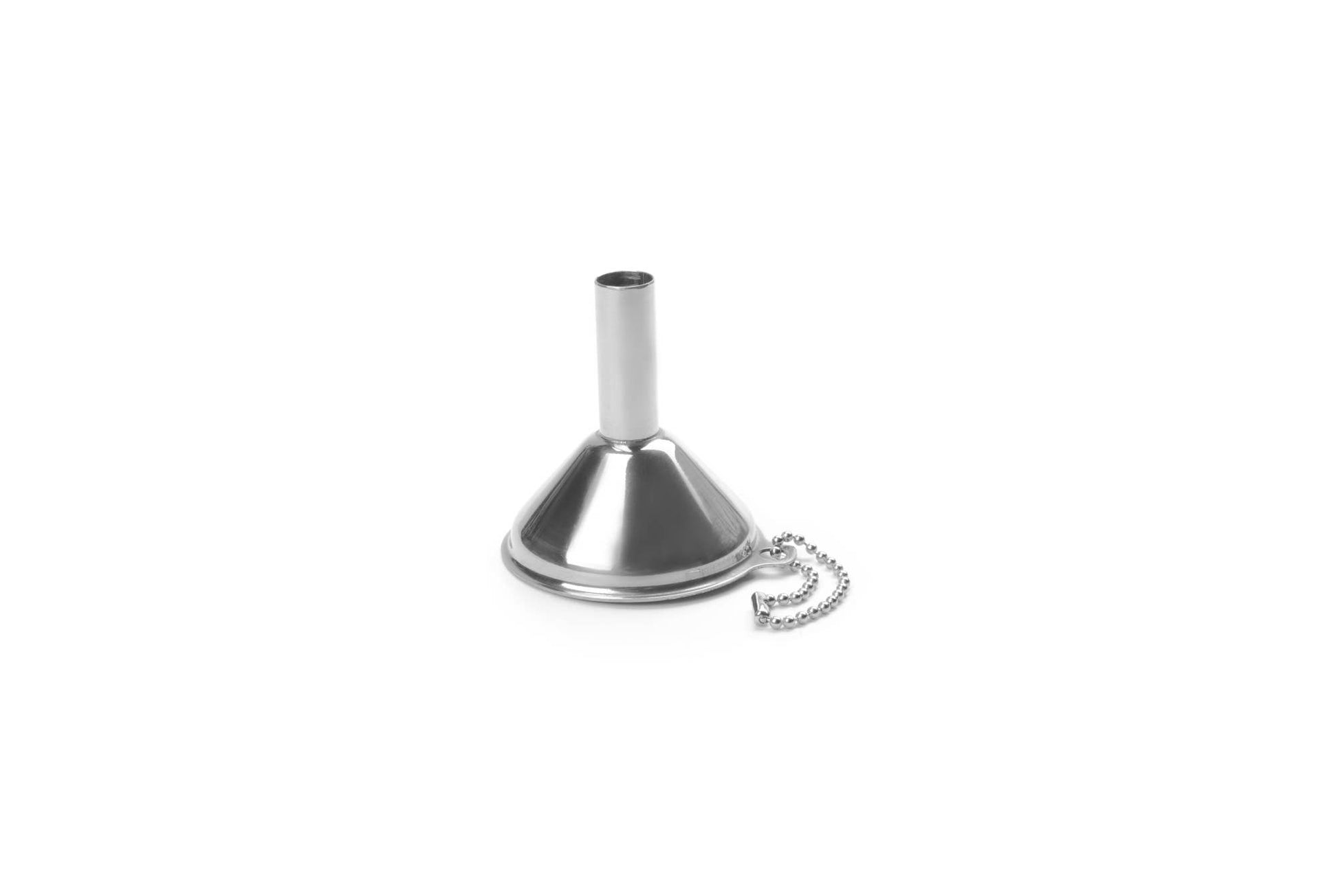 Metal funnel on a white background