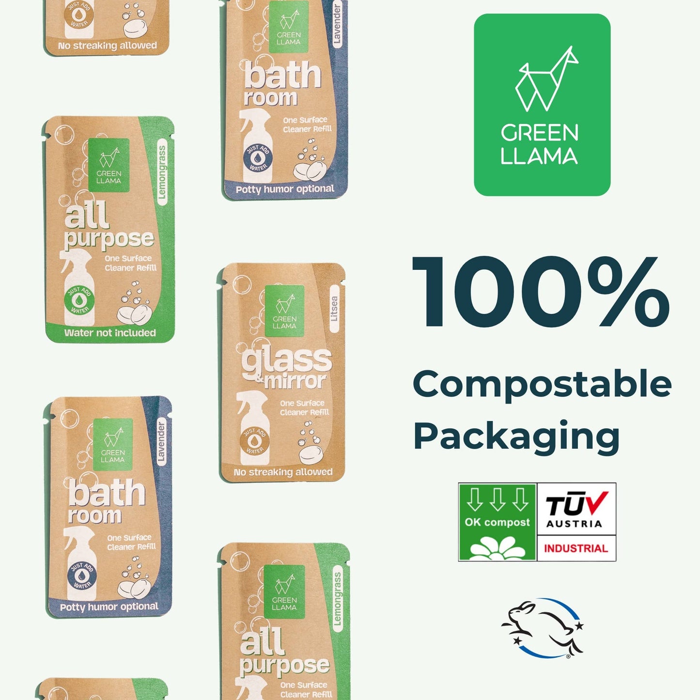 Green Llama Bathroom Cleaner Refill Tablets - Box Of 15