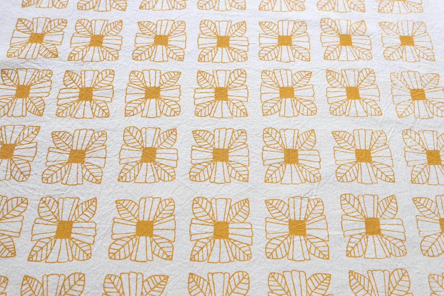Mustard Floral Tile Kitchen Towel, Southwest Inspired