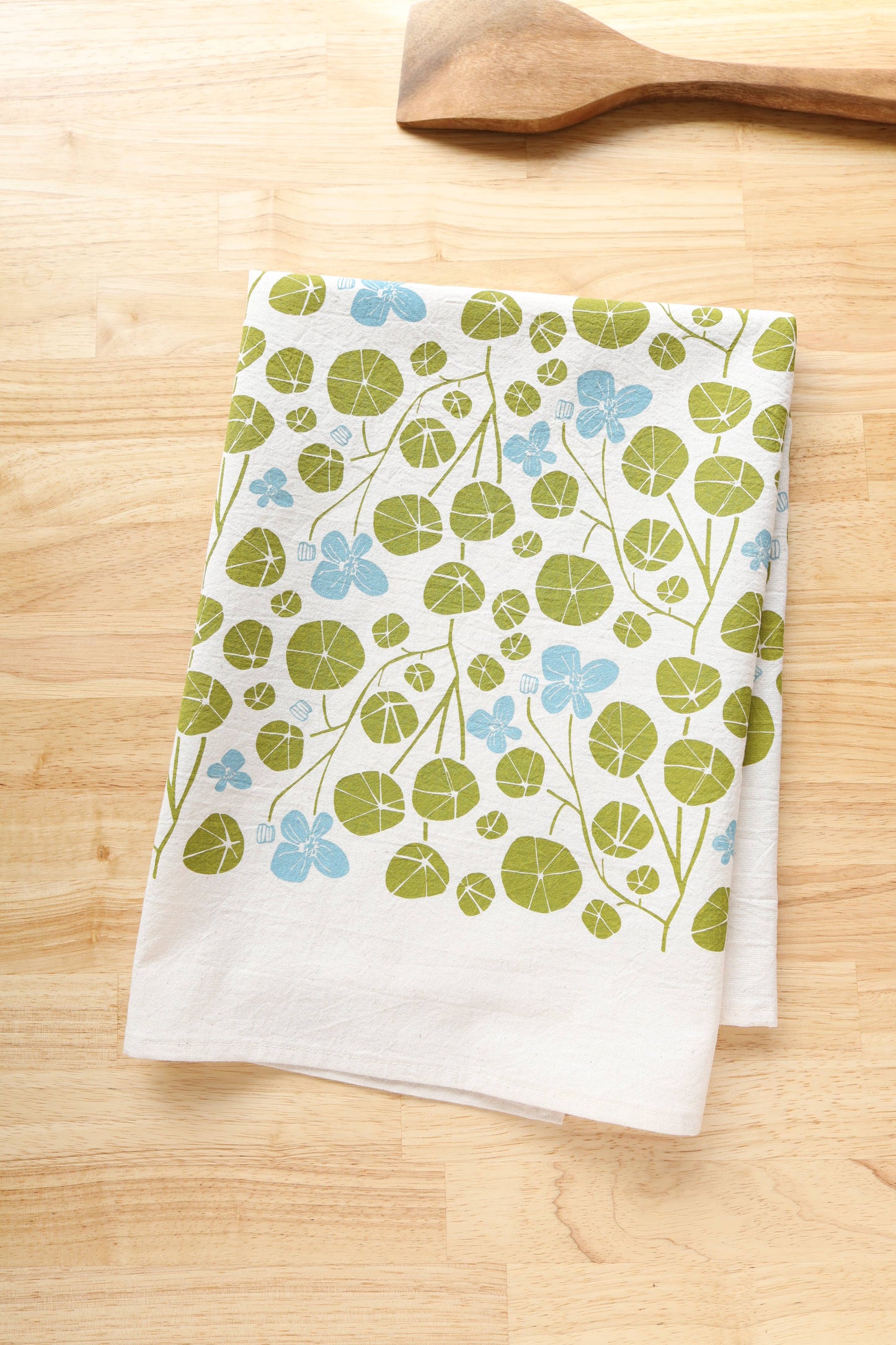 Spring Nasturtium Kitchen Towel, Natural Cotton