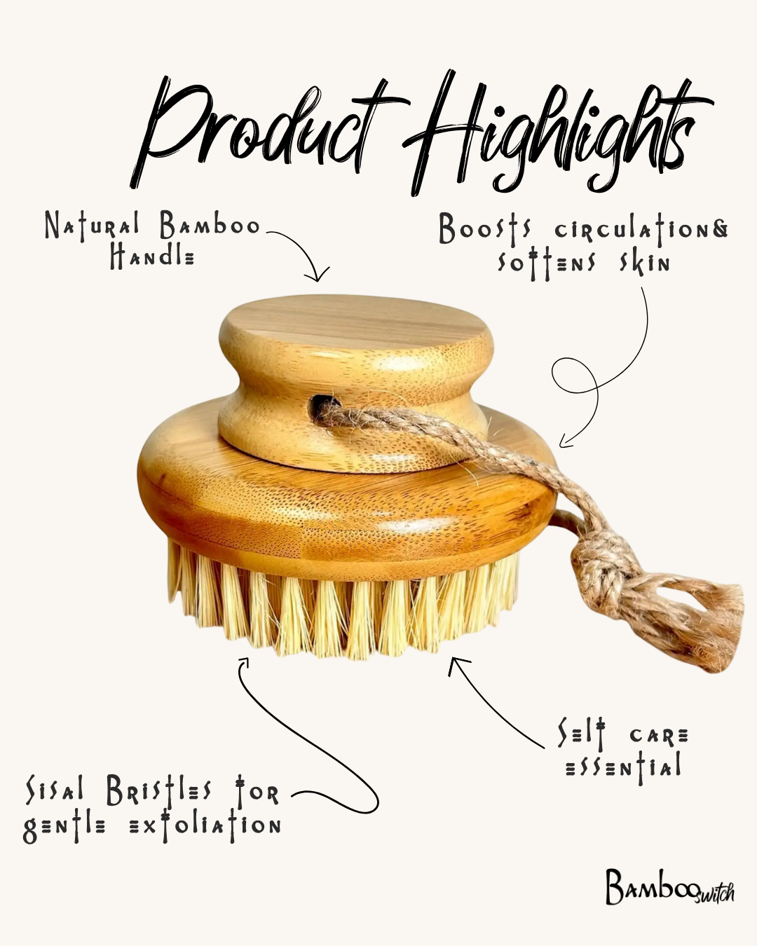 Bamboo Body Dry Brush | Faire Market Bestseller