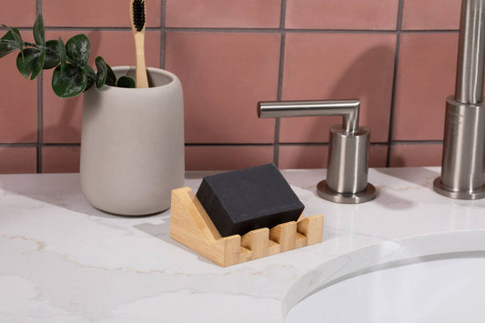 Angled Bamboo Soap Dish