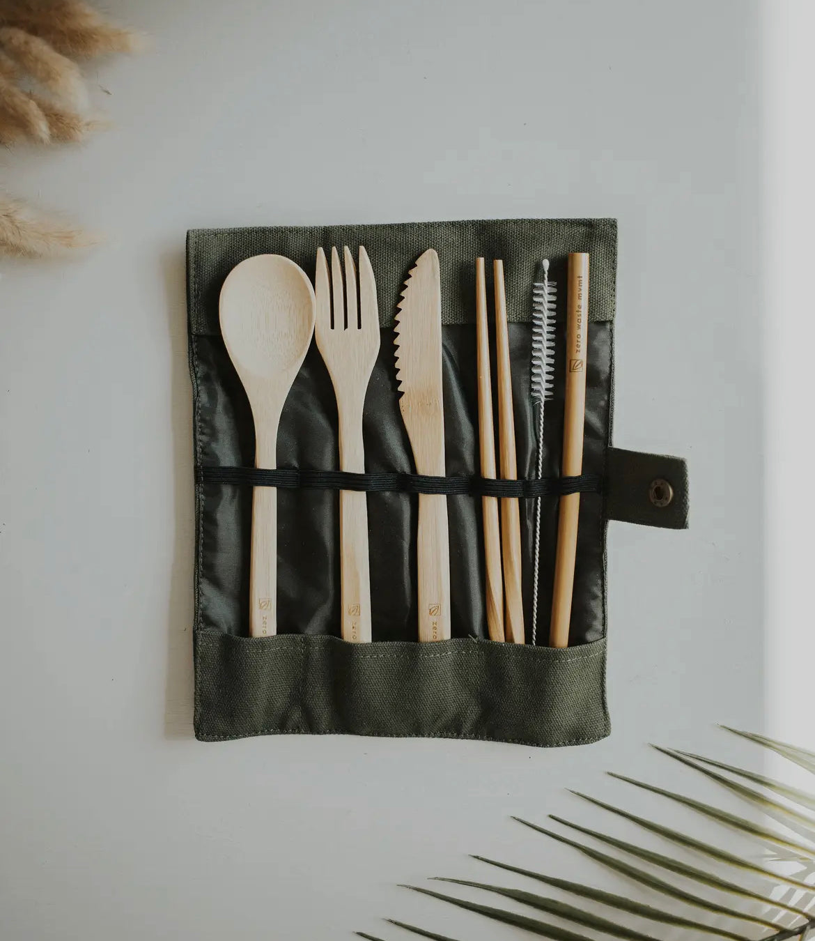 Reusable Cutlery Set Olive Green