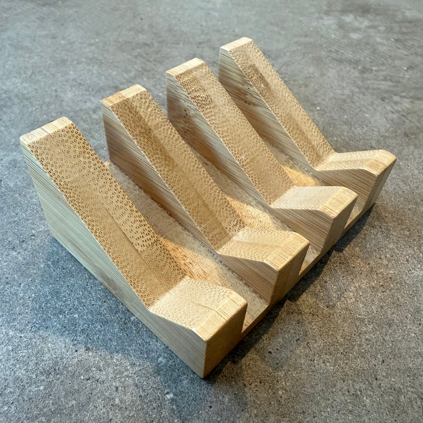 Angled Bamboo Soap Dish