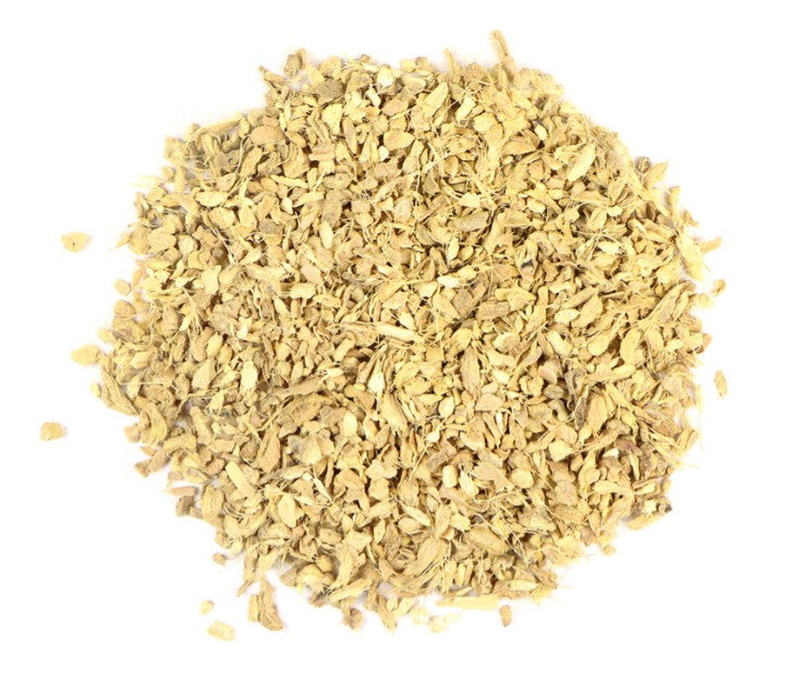 Dry herb or spice pile on a white background