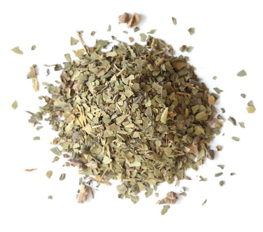 Dried herbs on a white background