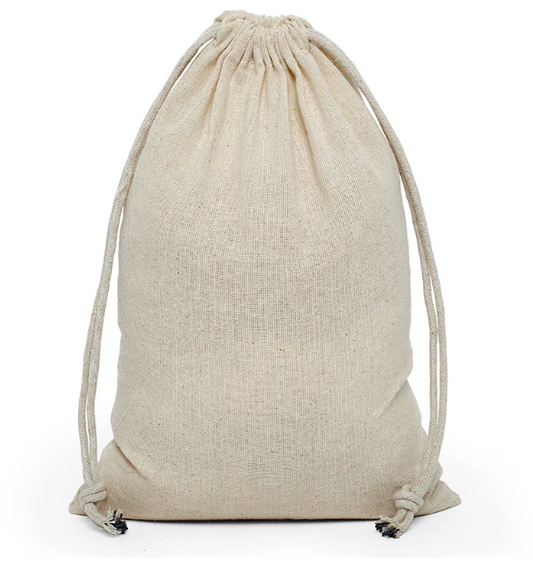Reusable Cotton Muslin Drawstring Bag