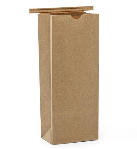 Brown paper bag a white background