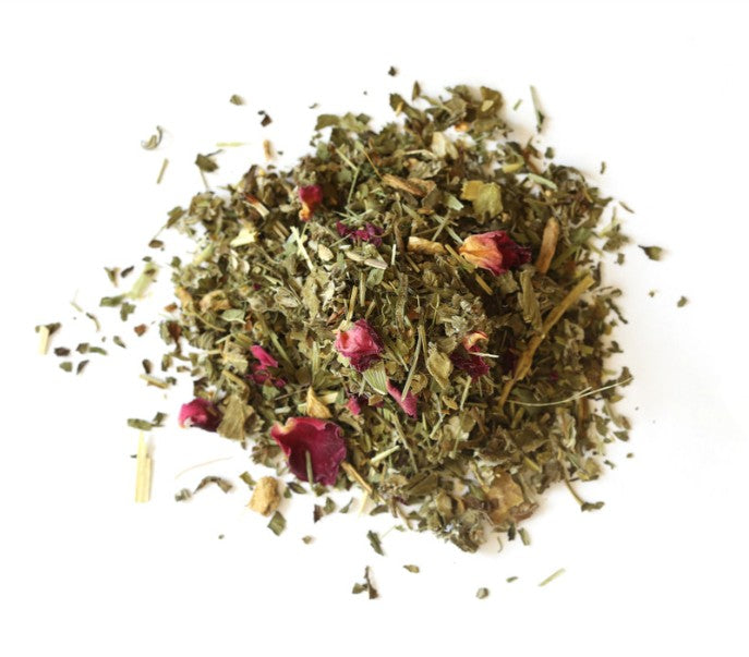 Dry herbs and flowers on a white background