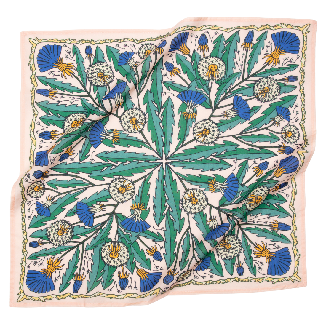 Decorative scarf with floral pattern on a white background