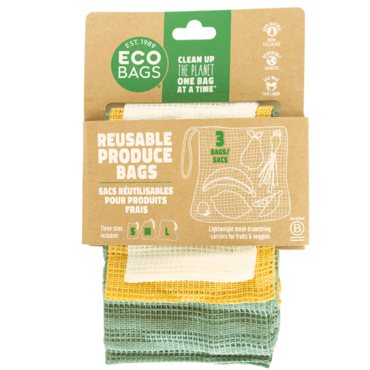 Packaged Cellulose Reusable Produce Bags - 3 Pack