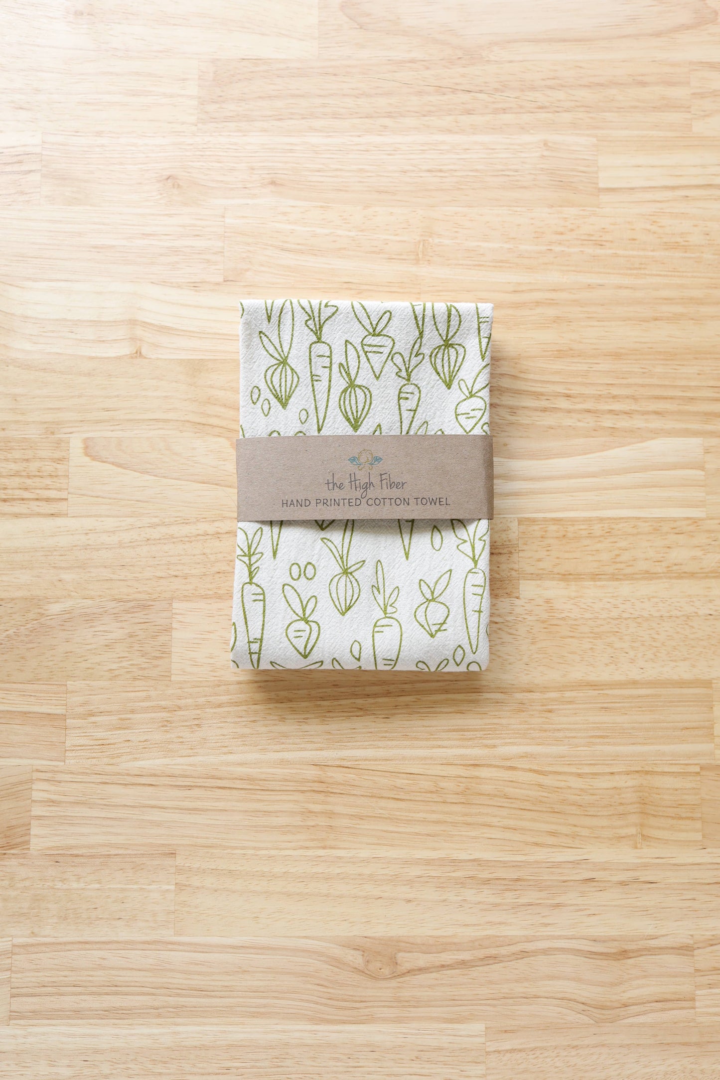 Root Vegetable, Cotton Handprinted Kitchen Towel