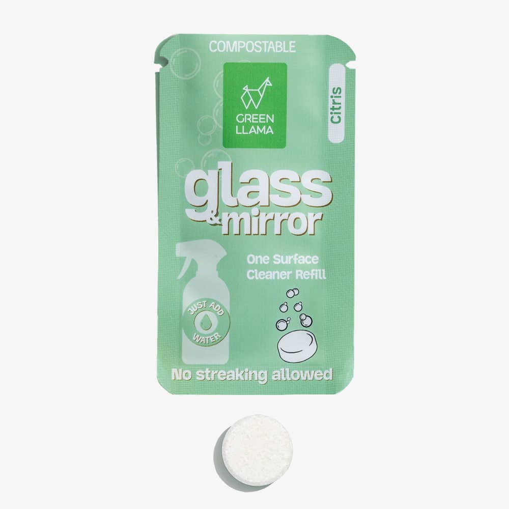 Green Llama Glass & Mirror Cleaner Refill Tablets Box of 15
