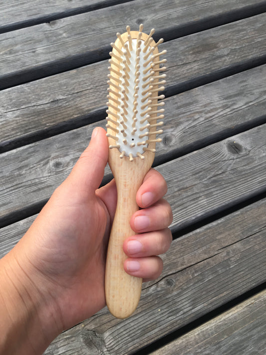 Hair Brush with Wooden Pins