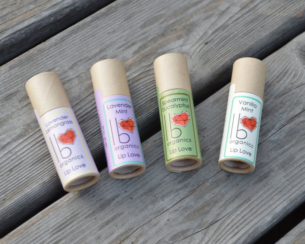 LB Love Organics Lip Balm in Compostable Paper Tube