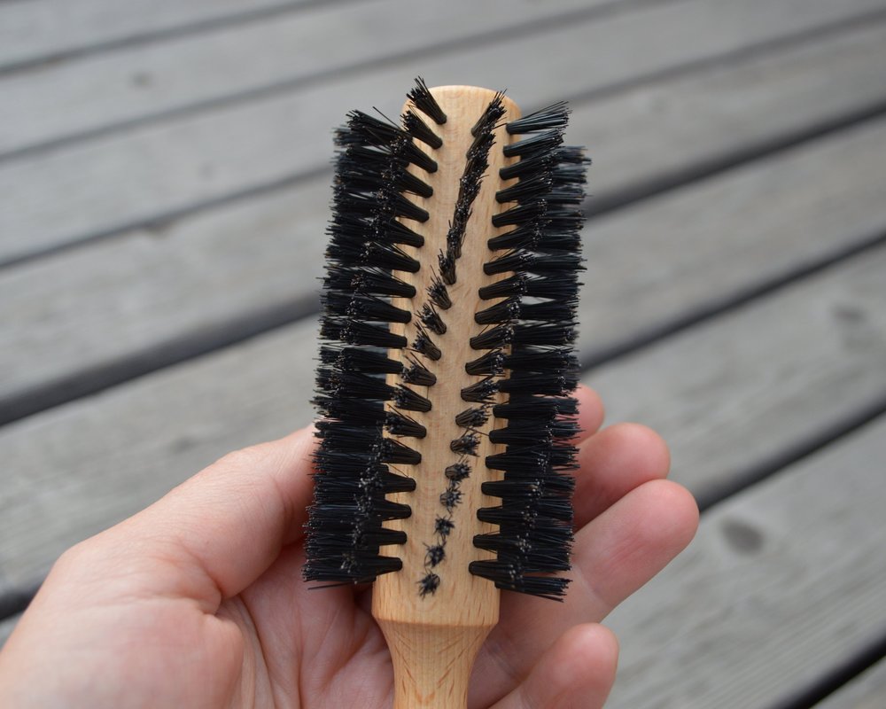Round Hair Brush with Wild Boar Bristles