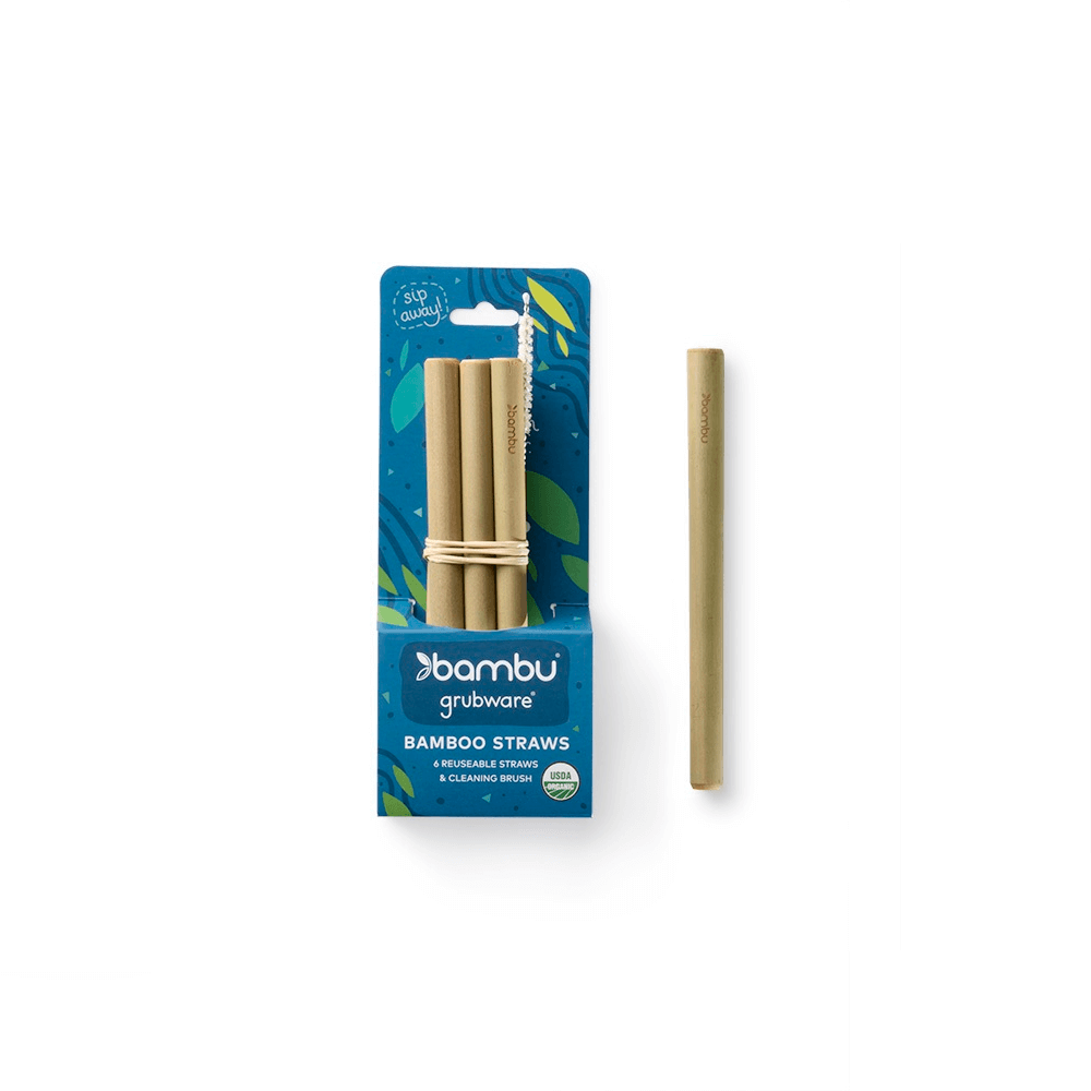 Original Green Bamboo Straw - Set of 6